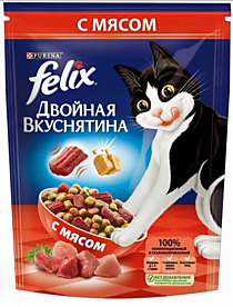 Корм сухой для кошек Феликс 600гр. с мясом