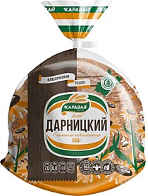 Хлеб Дарницкий 600гр. Иркутский хлебозавод Каравай