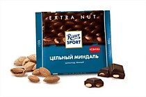 Шоколад " Ritter Sport" Extra Nut темный с миндалем 100гр