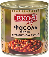 Фасоль белая в томатном соусе ЭКО 425 гр